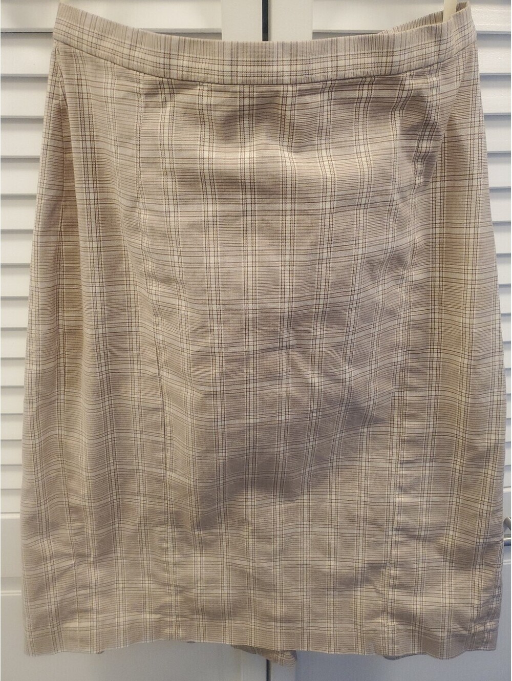 Gap Plaid Tan stretch skirt Sz 2